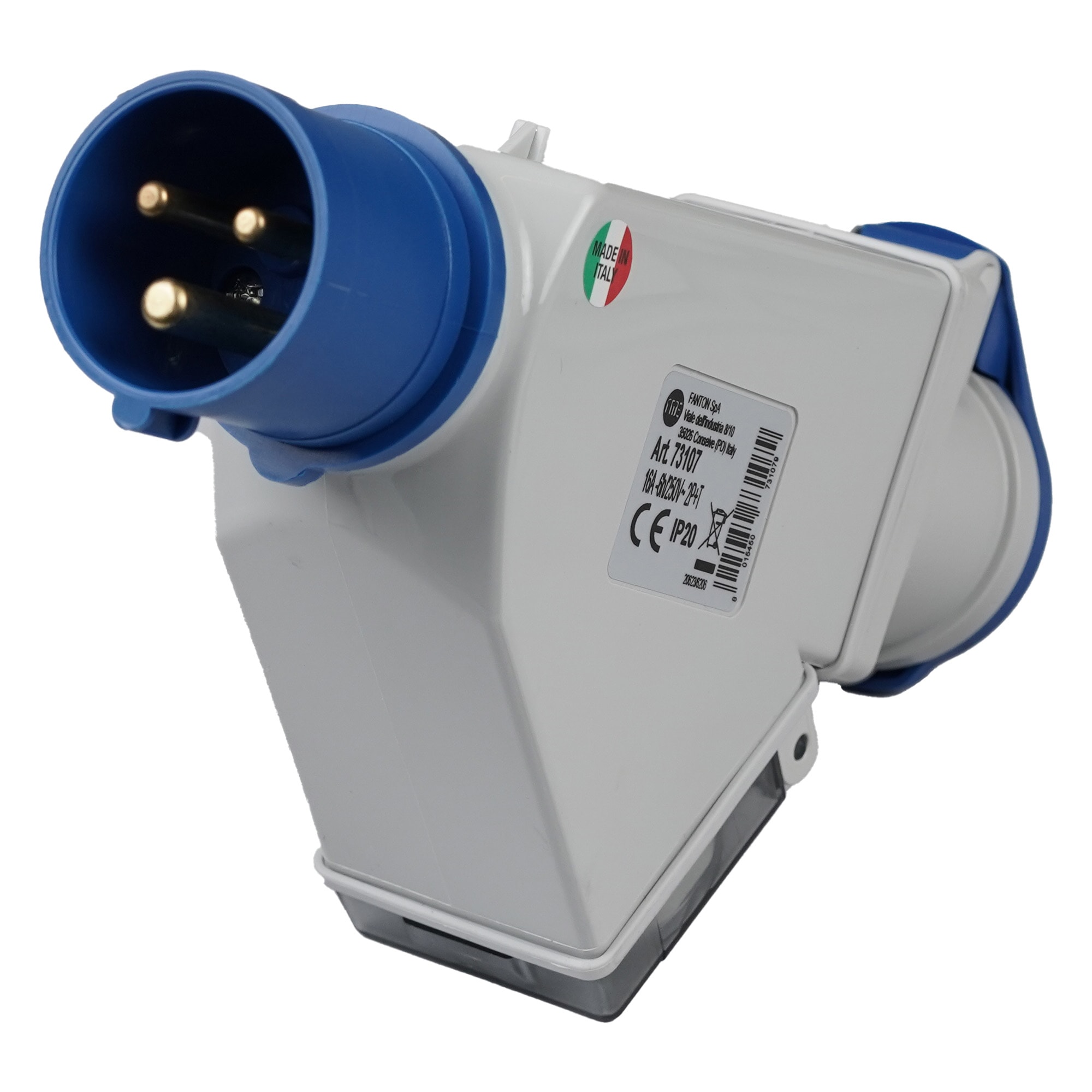 FANTON - Adattatore da spina CEE 230V a 1 presa CEE+1P40, IP44