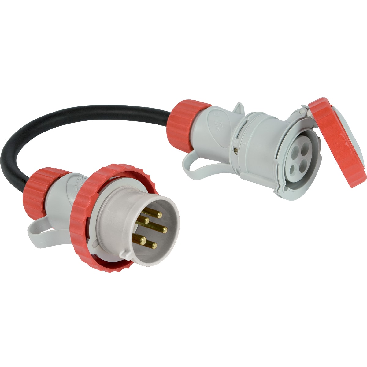 FANTON - Adattatore da spina CEE 5 poli 32A a 1 presa CEE 4 poli 32A 400V, IP67