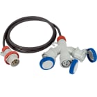 FANTON - Adattatore da spina CEE 5 poli 16A a 3 prese CEE 3 poli 16A 2m 5G2,5, IP67