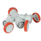 FANTON - Adattatore da spina CEE 4 poli 16A a 3 prese CEE 4 poli 16A 400V, IP67