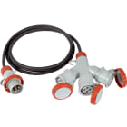 FANTON - Adattatore da spina CEE 4 poli 16A a 3 prese CEE 4 poli 16A 2m 4G2,5, IP67