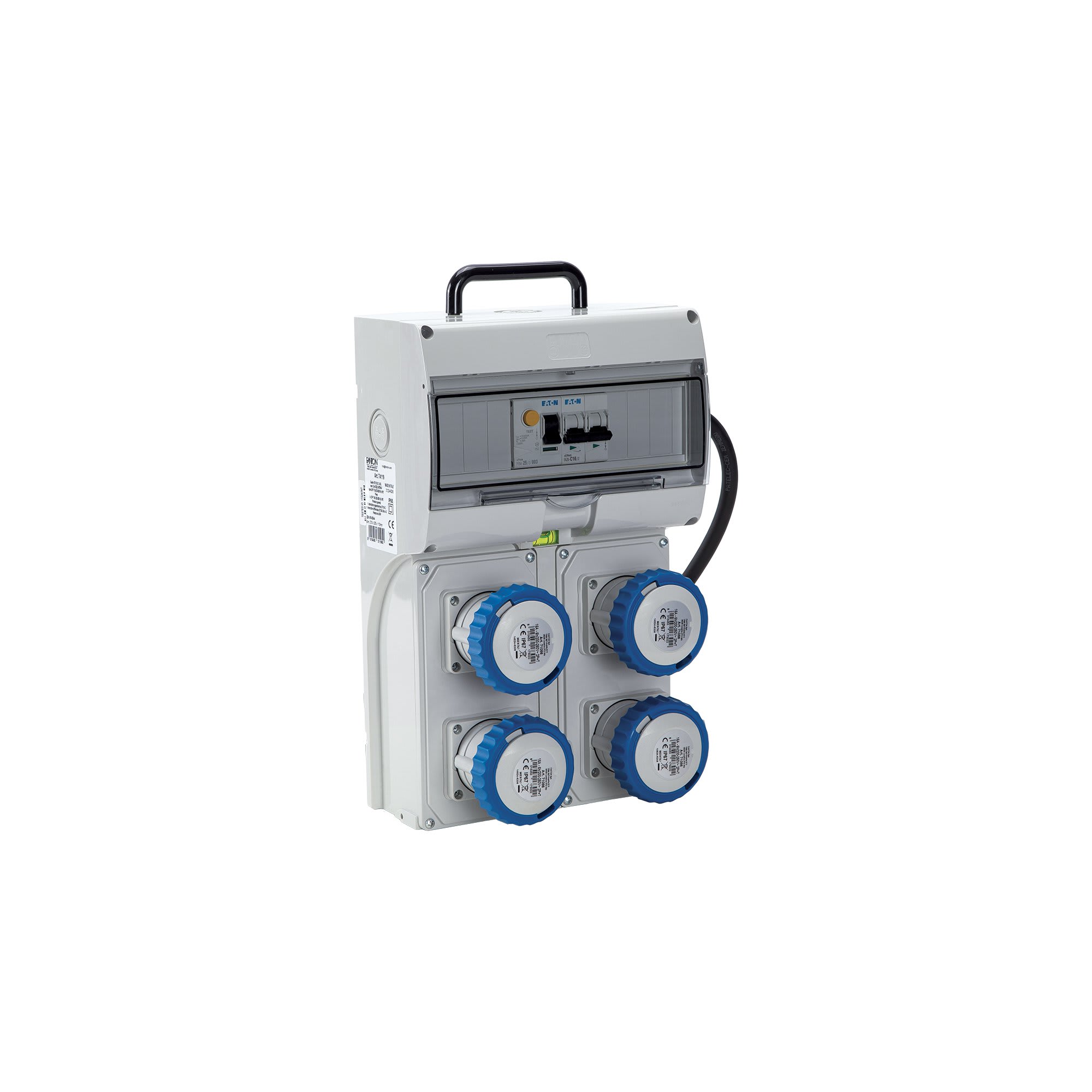 FANTON - Quadro KEY BOX 2 ASC IP65 4 prese 2P+T 16A, 2 protezioni, con cavo 1,5m, 3kW