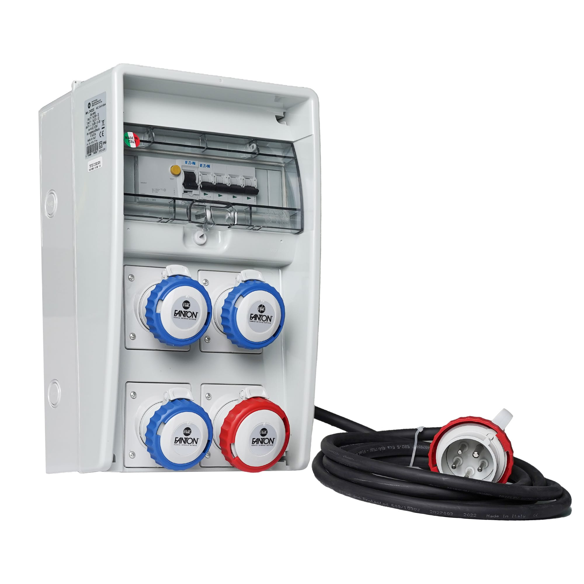FANTON - Quadro ULISSE 250 ASC IP65 4 prese CEE, 2 protezioni, 9kW
