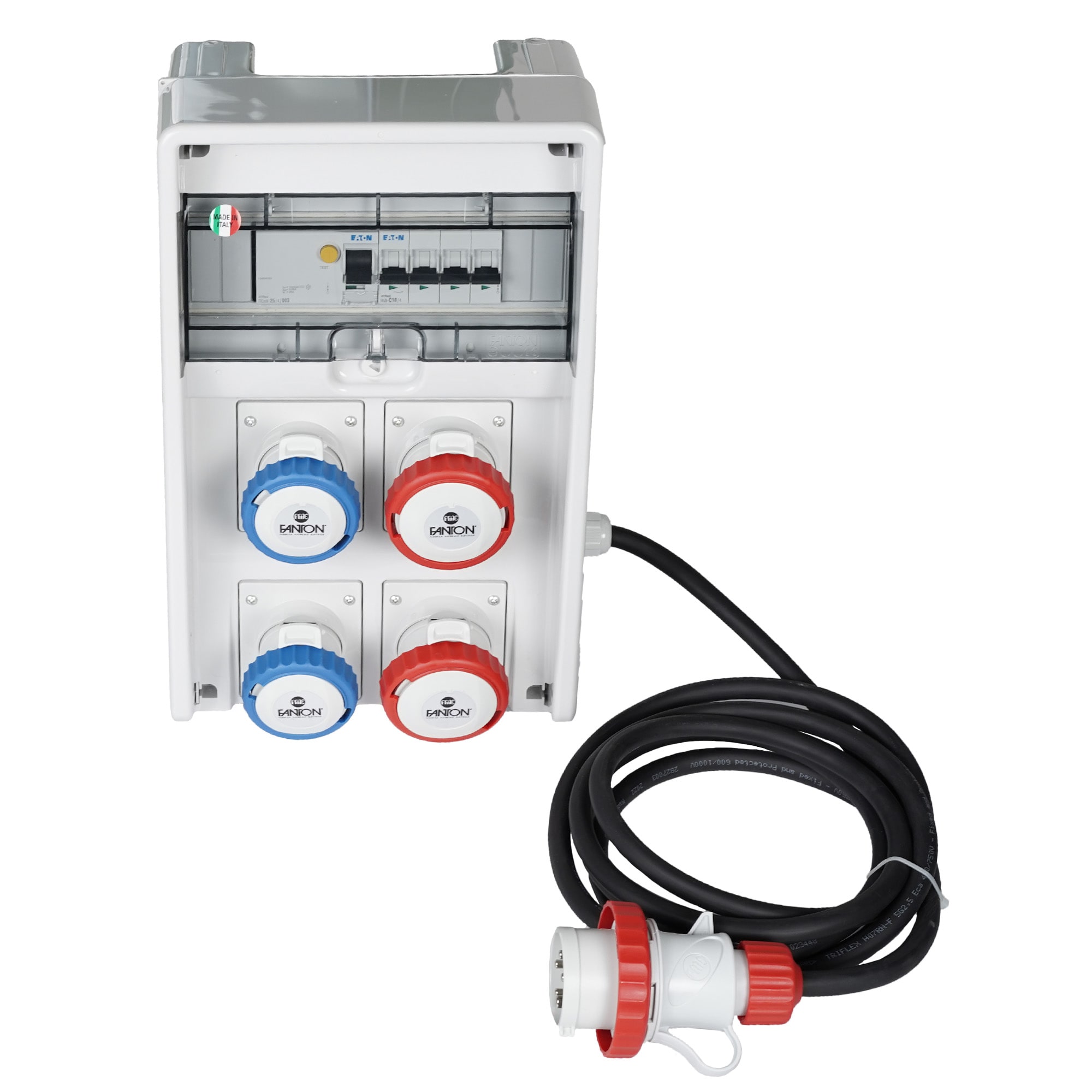 FANTON - Quadro ULISSE 250 ASC IP65 4 prese CEE, 2 protezioni, con cavo 4m, 9kW