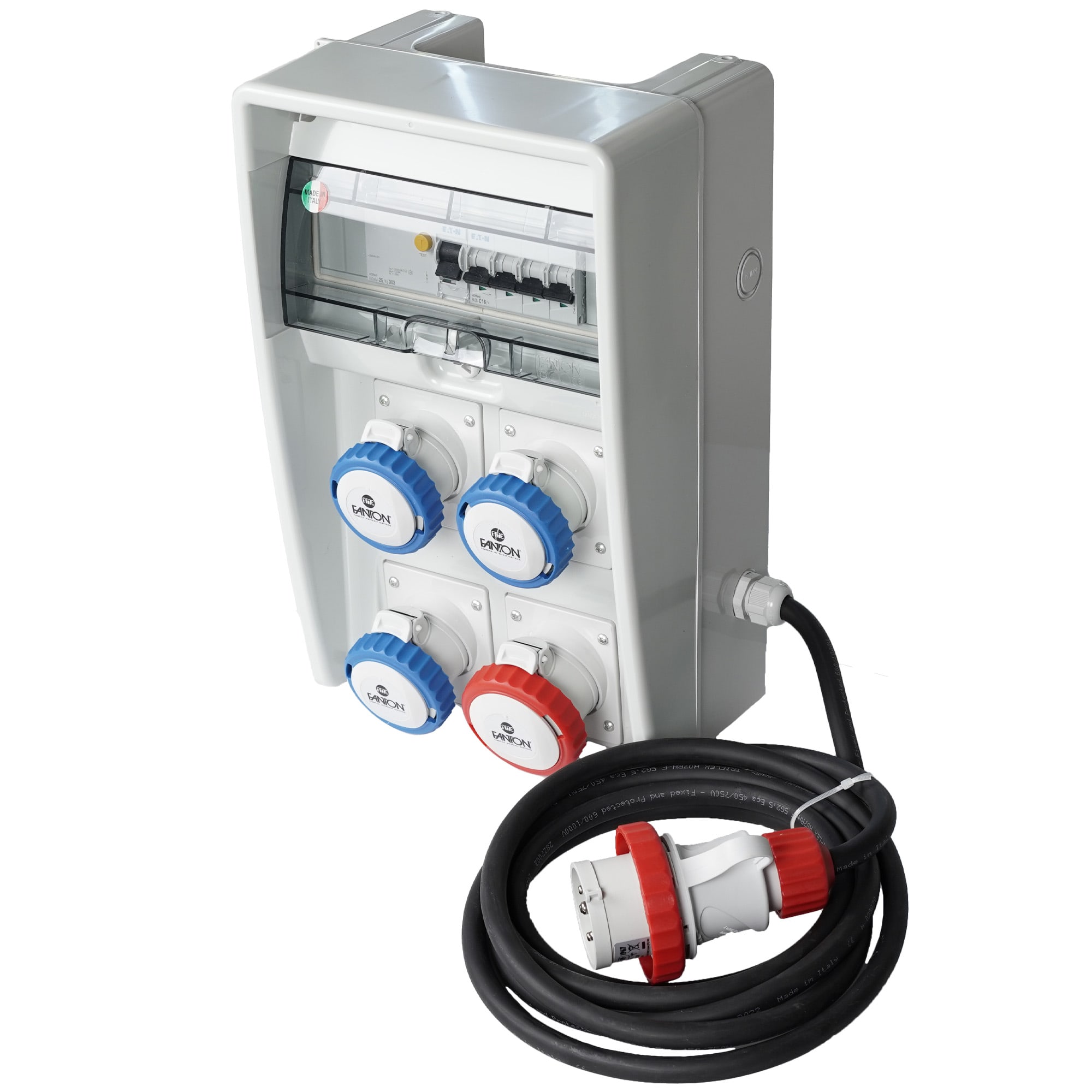 FANTON - Quadro ULISSE 250 ASC IP65 4 prese CEE, 2 protezioni, con cavo 4m, 9kW