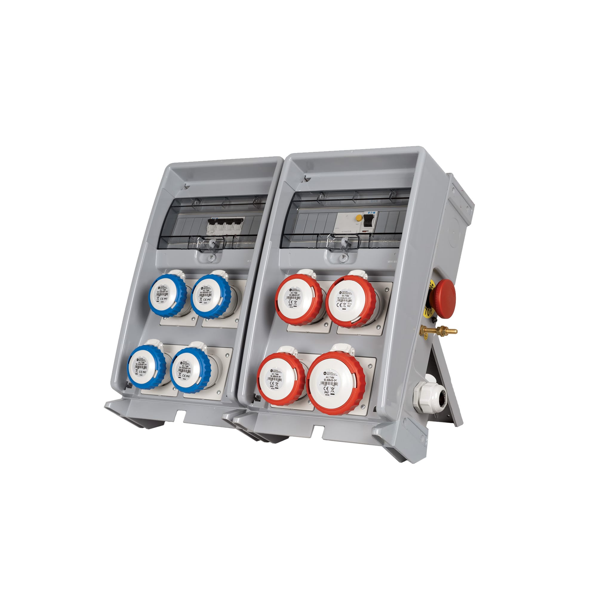 FANTON - Quadro ULISSE 500 ASC IP65 8 prese CEE, 5 protezioni, con morsettiera e emergenza, 18kW