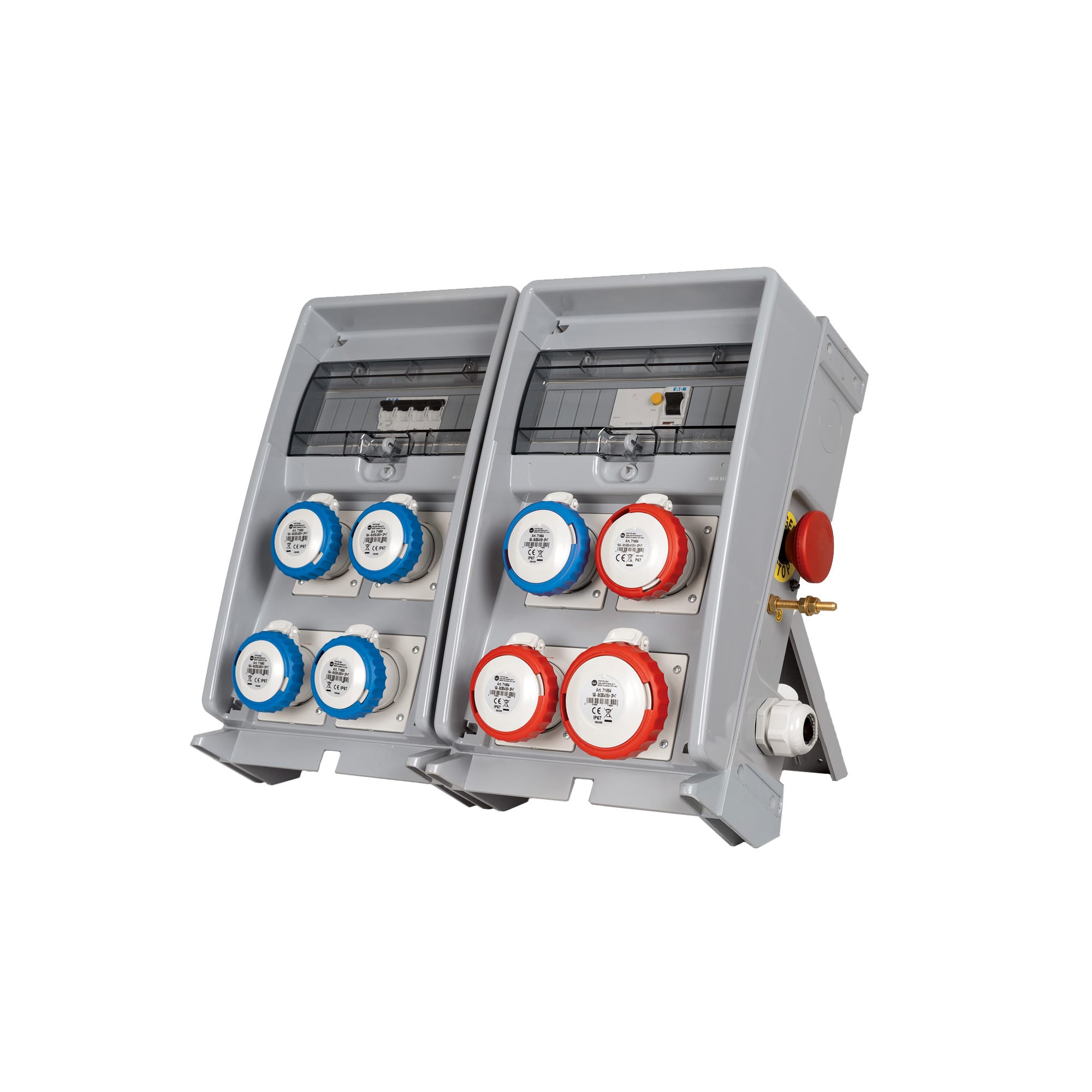 FANTON - Quadro ULISSE 500 ASC IP65 8 prese CEE, 5 protezioni, con morsettiera e emergenza, 18kW