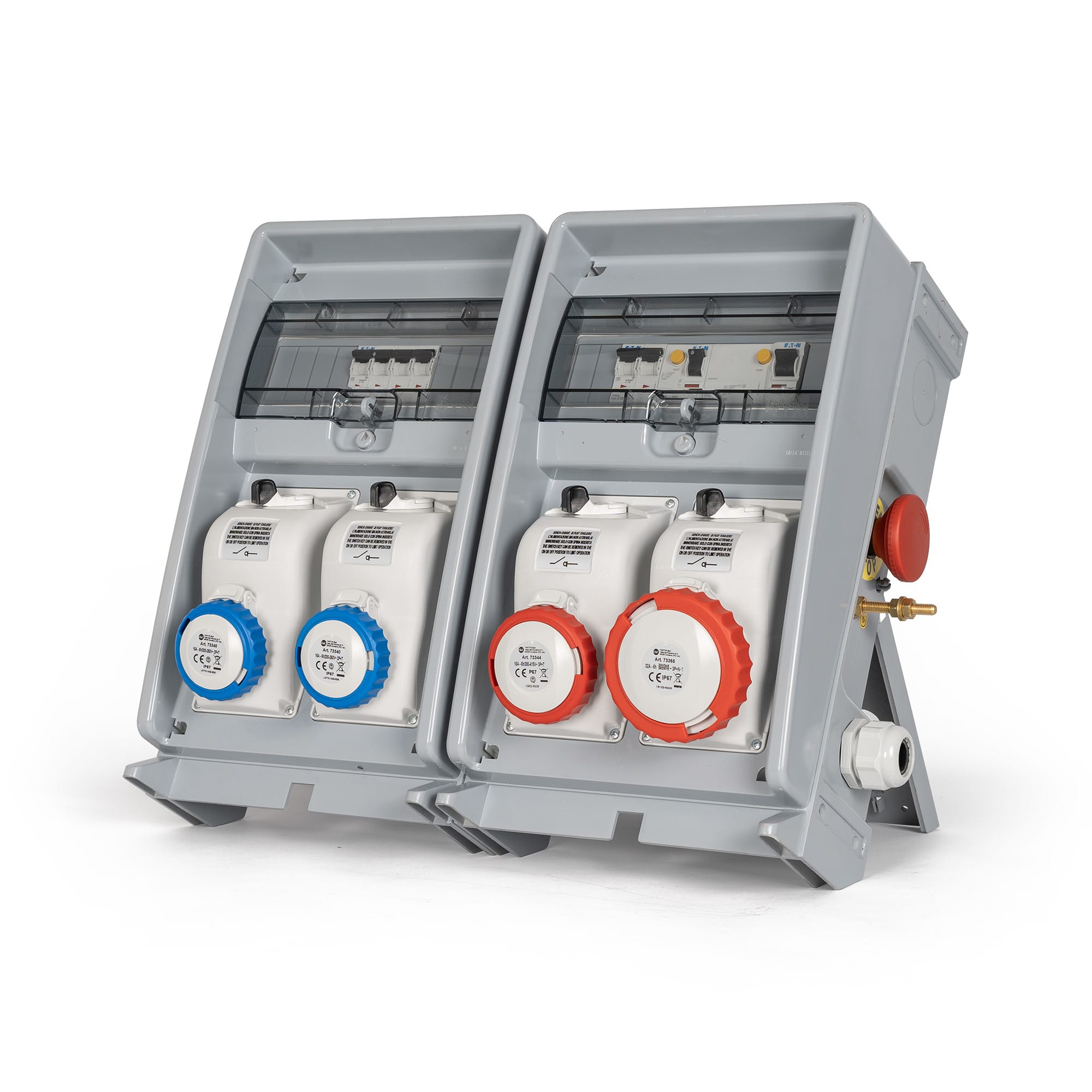 FANTON - Quadro ULISSE 500 ASC IP65 4 prese CEE, 5 protezioni, con morsettiera e emergenza, 18kW