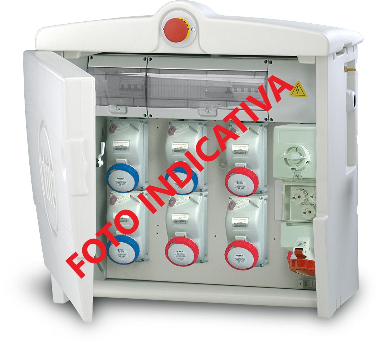 FANTON - Quadro POLIFEMO MAXI ASC IP55 - 7 prese, 6 protezioni, con morsettiera, emergenza, 35kW