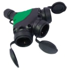 FANTON - Connettore HI-PRO 3 prese std.tedesco IP44 con coperchi in gomma, colore nero