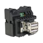 FANTON - Alimentatore da incasso KEYSTONE estero, 2 prese USB-A 2,1A, colore nero