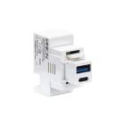 FANTON - Alimentatore da incasso KEYSTONE compatto, presa USB-A+C 3A 20W Power Delivery, colore bianco
