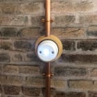 FANTON - Lampada emergenza LED da parete in ceramica con funzione SE/SA, colore bianco