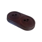 FANTON - Base in legno ovale doppia 176x98mm, colore noce