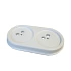 FANTON - Base in legno ovale doppia 176x98mm, colore bianco