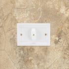 FANTON - Placca da parete in ceramica rett.113x77mm 1 pulsante rotativo per scat.503, colore bianco