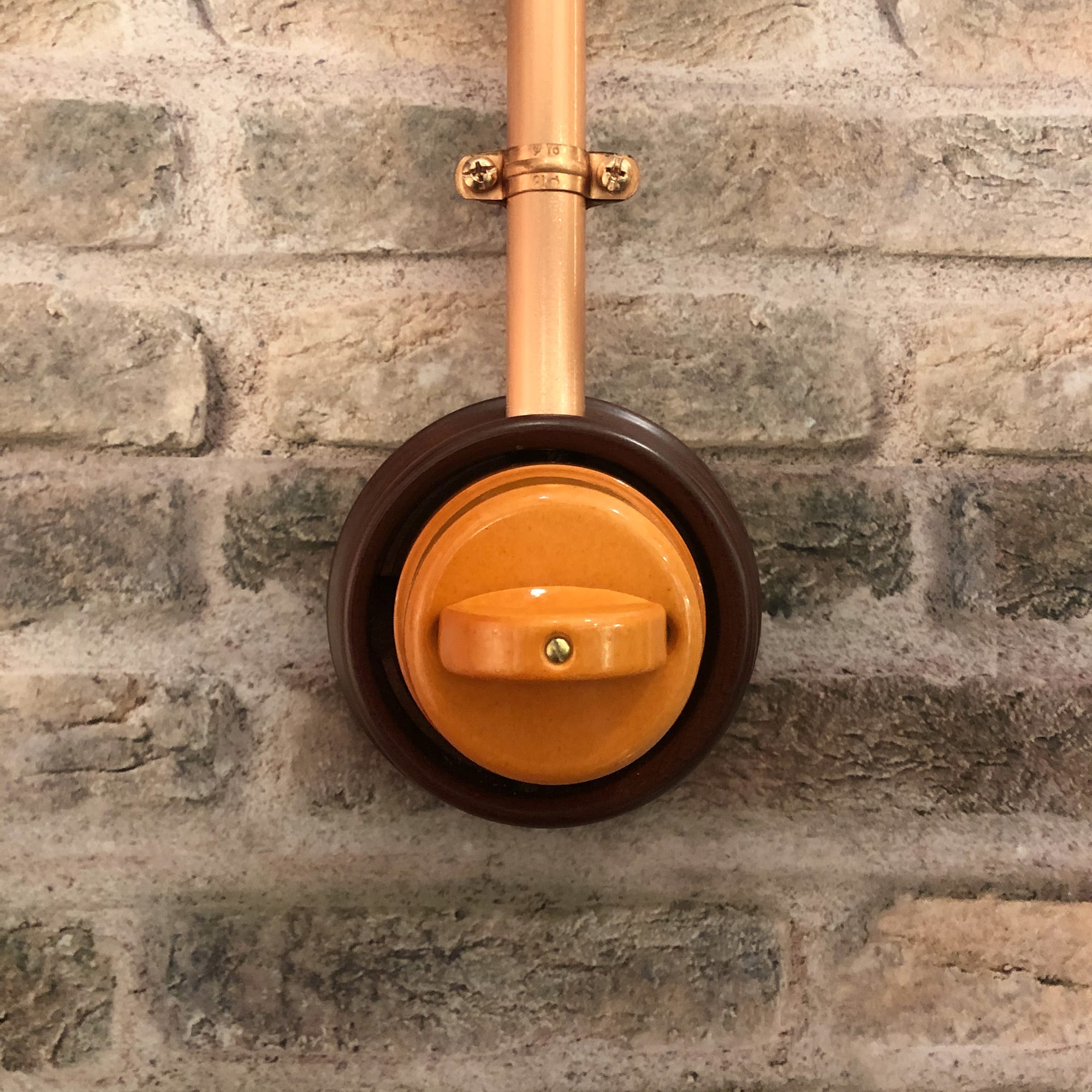 FANTON - Fermatubo in rame satinato Ø18mm+vite+ta