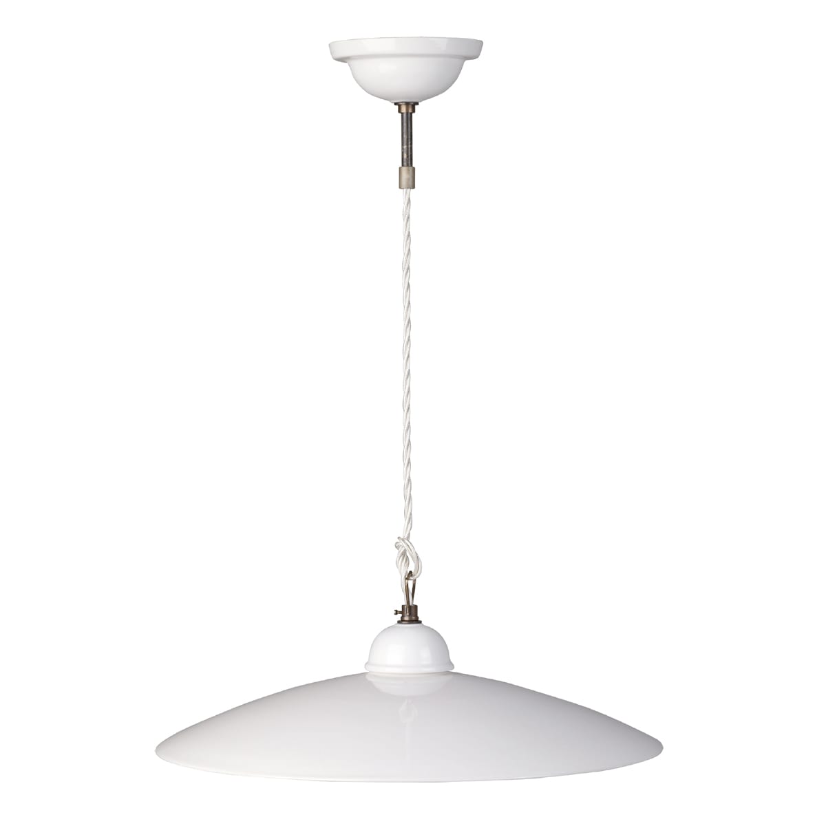 FANTON - Lampadario con piatto liscio, colore bianco