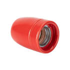 FANTON - Portalampada ceramica E27 con ghiera, colore rosso