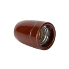 FANTON - Portalampada ceramica E27 con ghiera, colore marrone