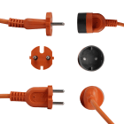 FANTON - Prolunga lineare 20m 2x1,5 spina e presa std.tedesco GARDEN, colore arancione