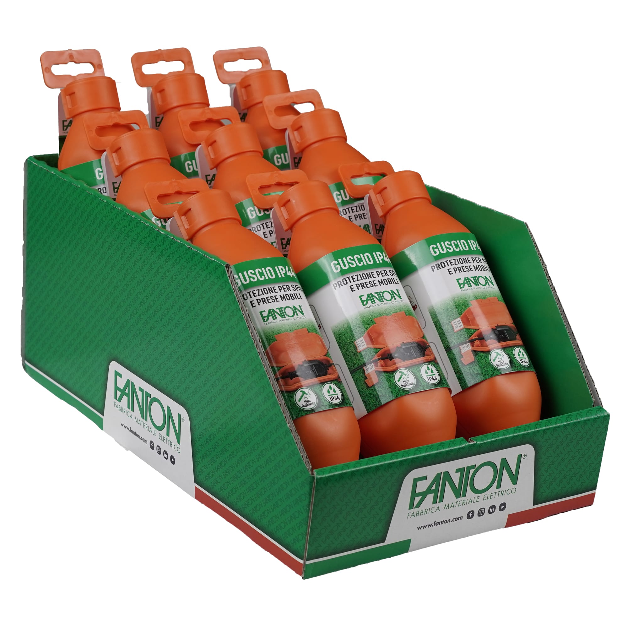 FANTON - Guscio di protezione IP44 per spine e prese mobili, colore arancione