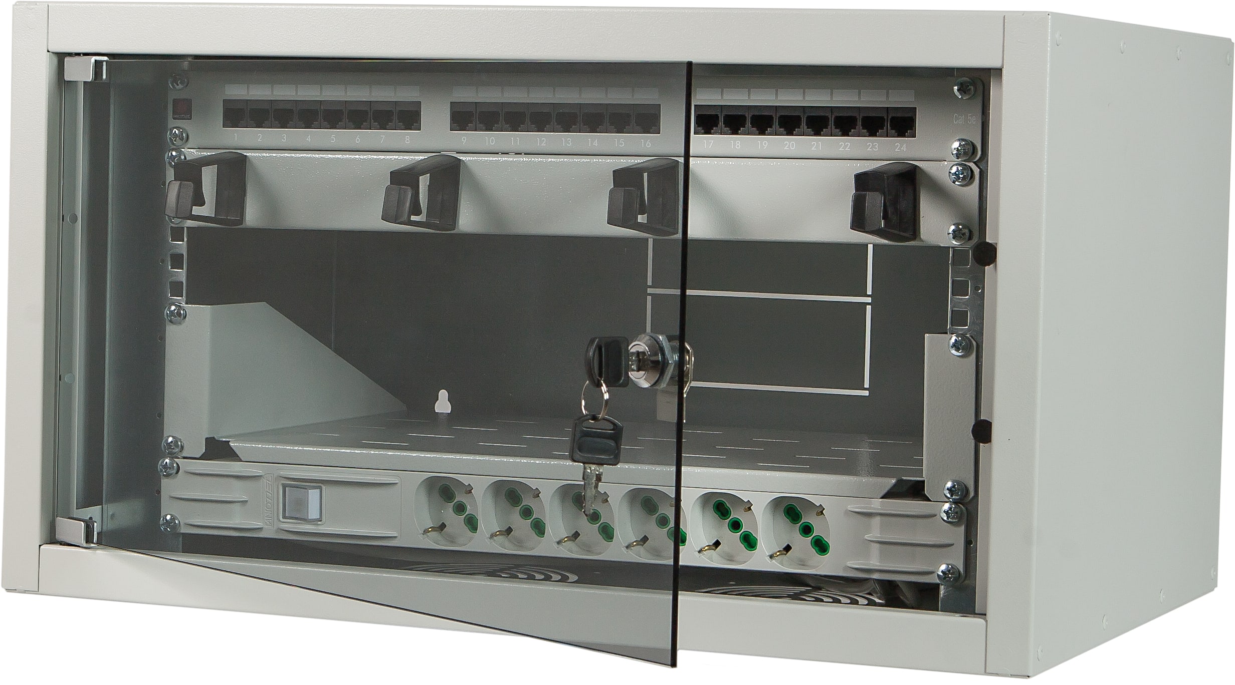 FANTON - Kit quadro cat.6 6U 24 utenze, colore grigio