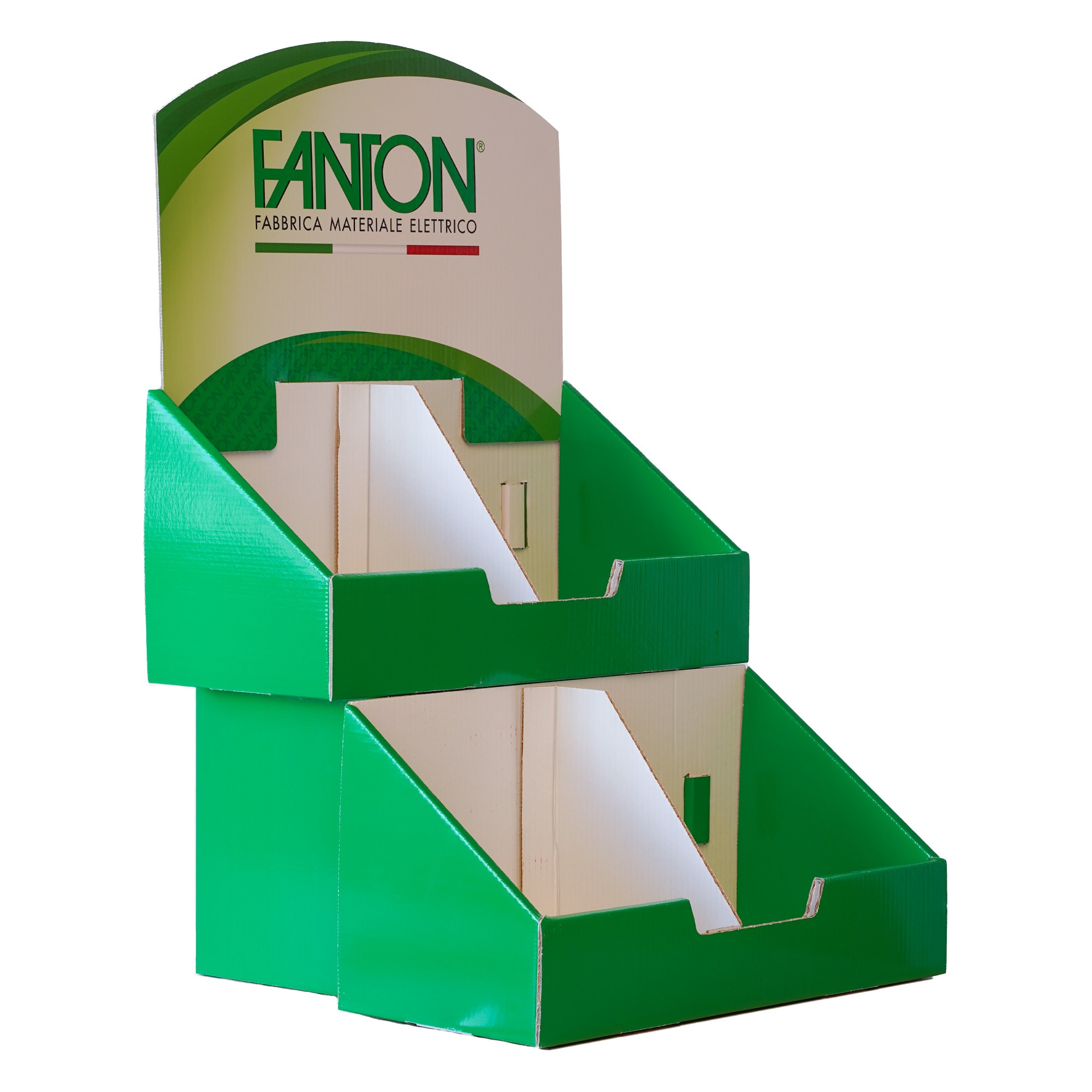 FANTON - Espositore da banco in cartone a 2 piani 530Lx800Ax460Pmm