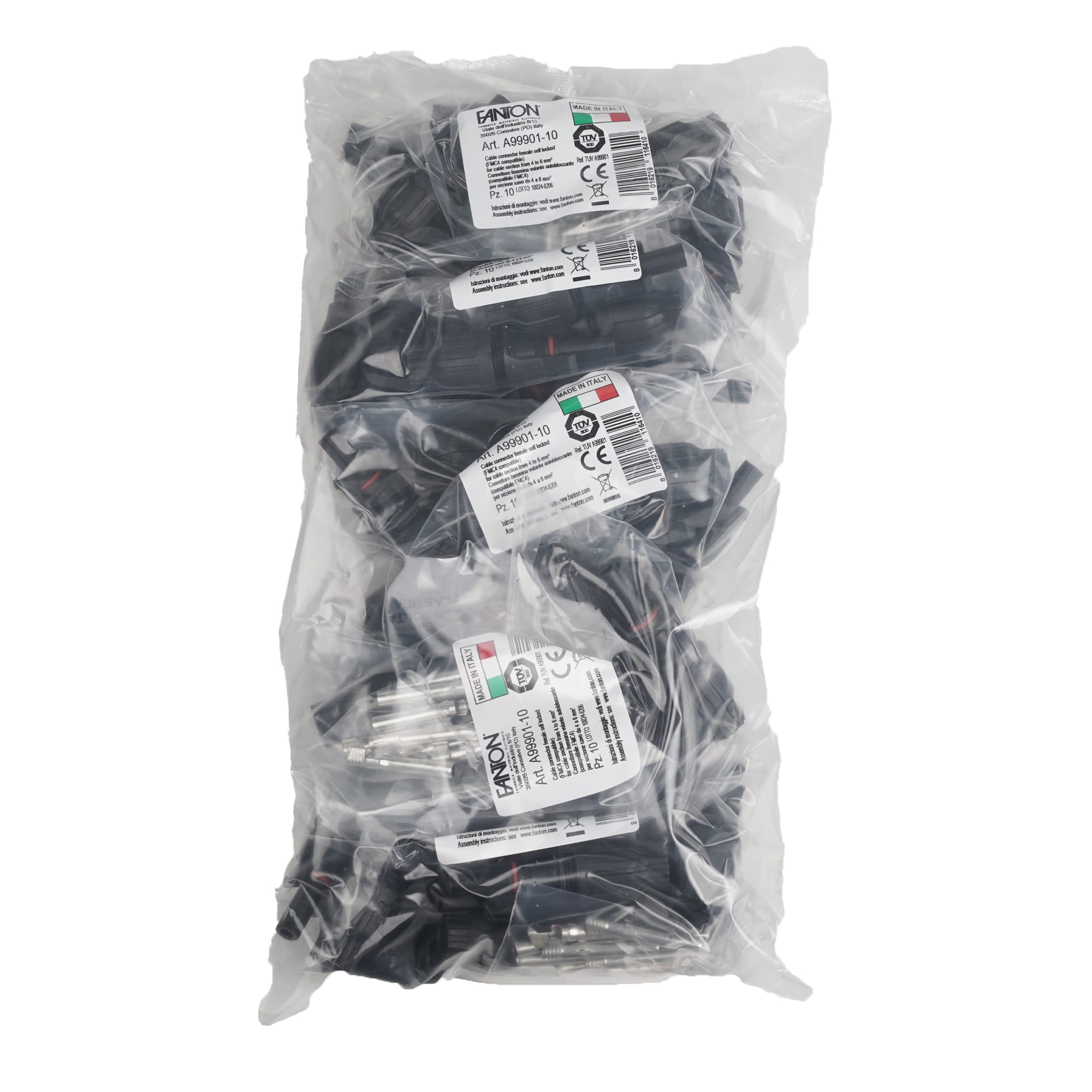 FANTON - Connettore fotovoltaico femmina mobile FMC4 per cavo sez.4÷6mm² - confezione 10 pz
