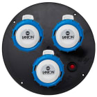 FANTON - Disco 205, 3 prese CEE 2P+T 16A 230V, con disgiuntore, IP55, colore nero