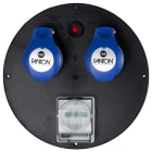 FANTON - Disco 205, 2 prese CEE 2P+T 16A 230V + 1 P40, con disgiuntore, IP44, colore nero