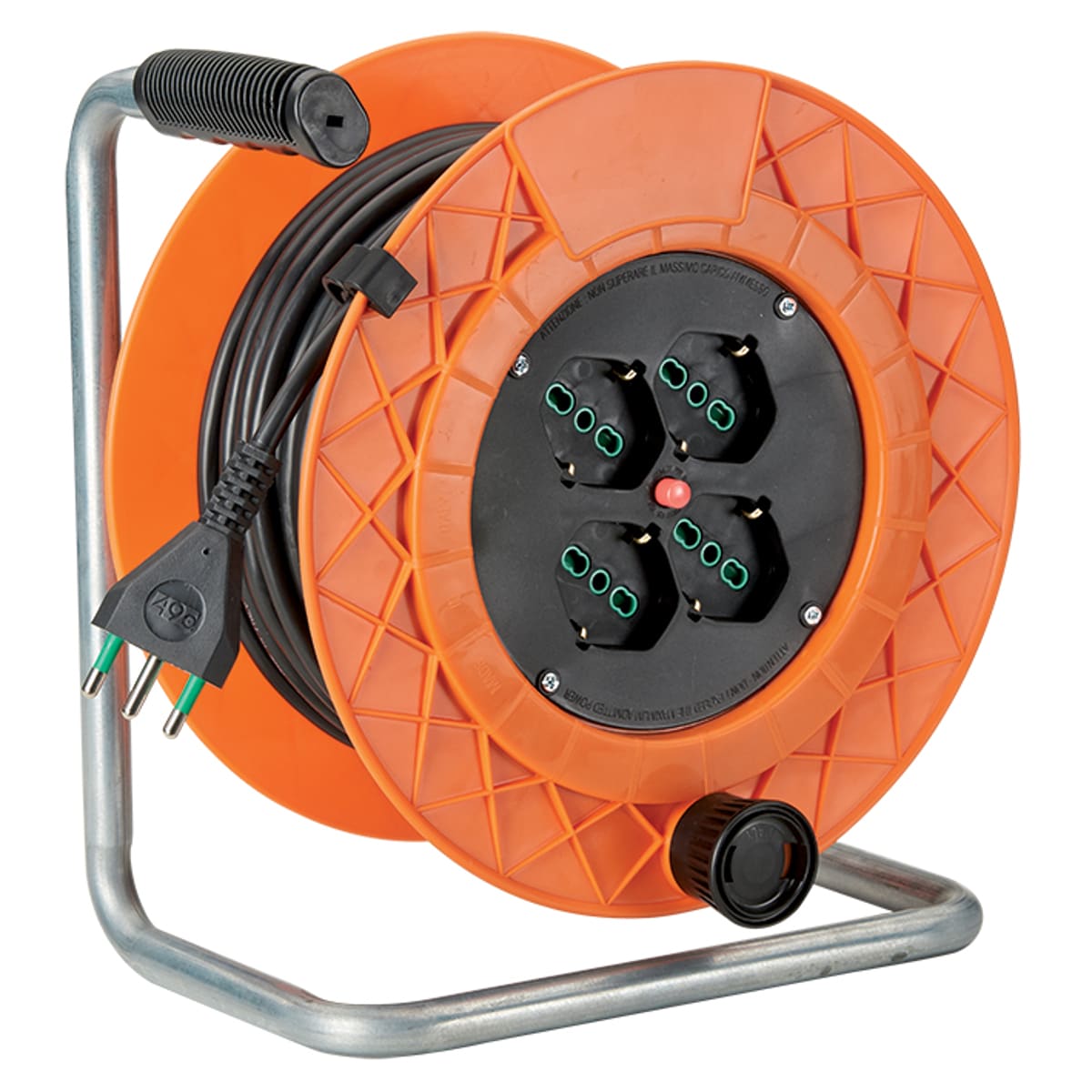 FANTON - Avvolgicavo GOLIA 25m 3G1,5 spina S17, 4 prese P40, con disgiuntore