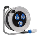 FANTON - Avvolgicavo GOLIA METAL 30m 3G2,5 H07RN-F spina CEE 2P+T 16A 230V, 3 prese CEE 2P+T 16A 230V, con disgiuntore, IP44, zincato