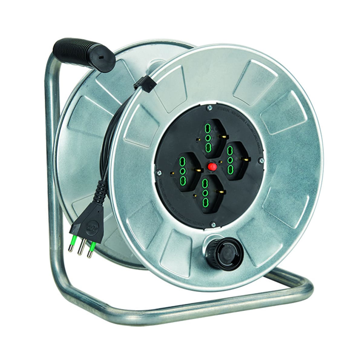 FANTON - Avvolgicavo GOLIA METAL 50m 3G1,5 spina S17, 4 prese P40, con disgiuntore, zincato