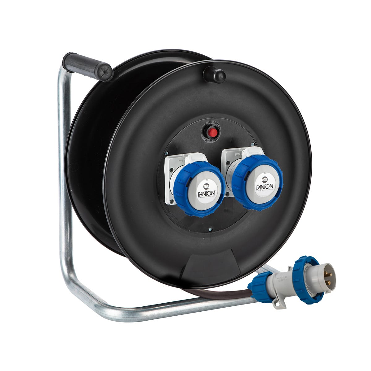 FANTON - Avvolgicavo ONDA 30m 3G2,5 H07RN-F spina CEE 2P+T 16A 230V, 2 prese CEE 2P+T 16A 230V, con disgiuntore, IP55
