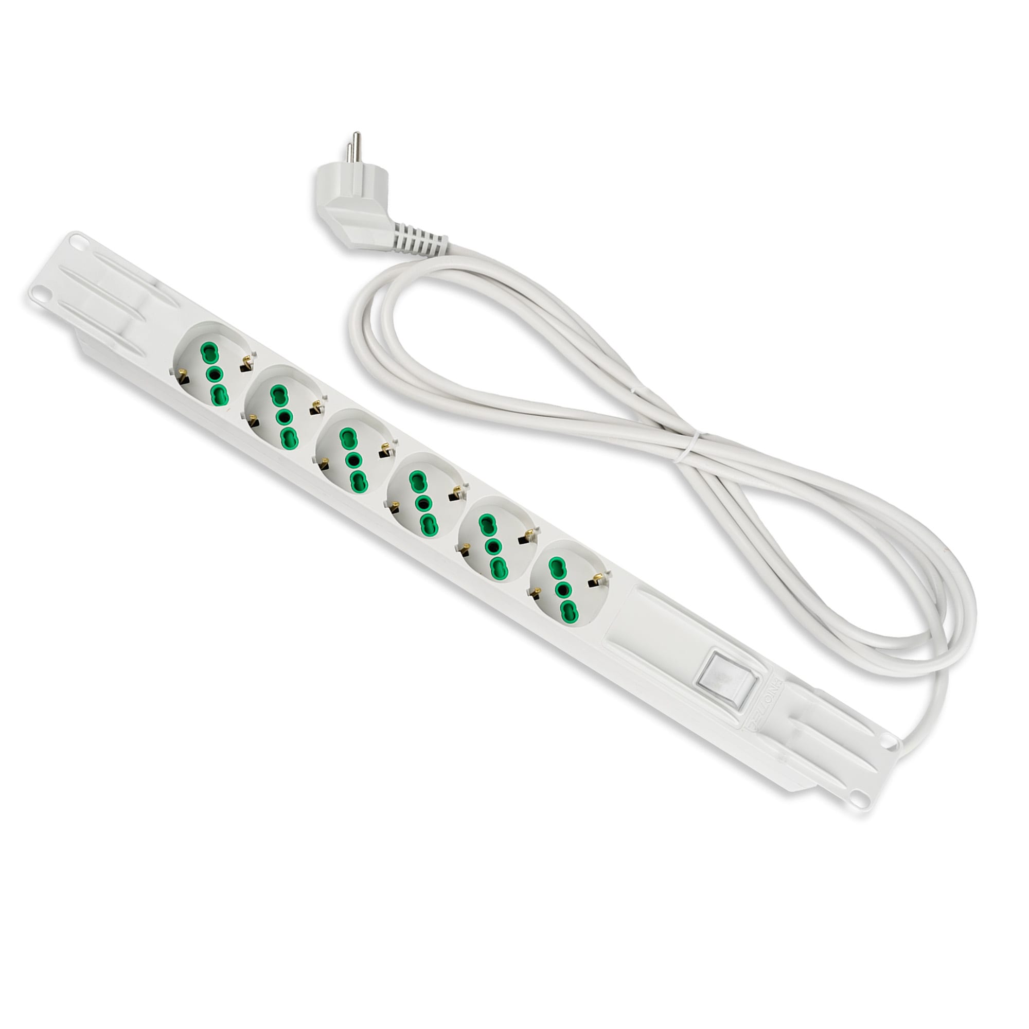 FANTON - Barra 3m 3G1 spina S31, 6 prese P40, con interruttore, colore grigio 23201