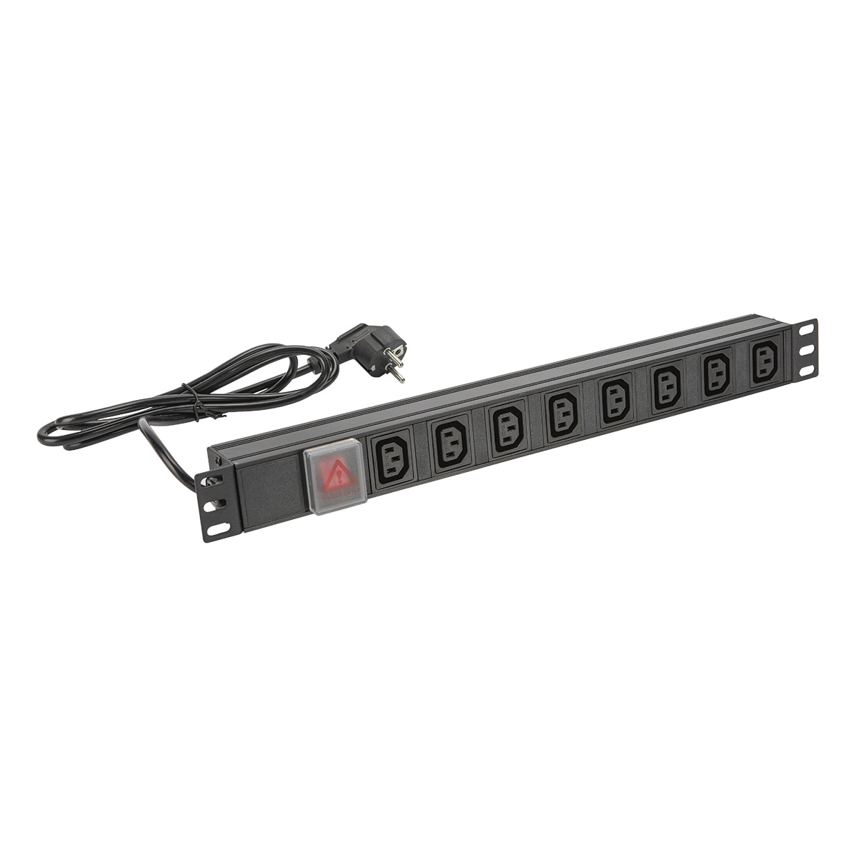 FANTON - Barra 3m 3G1,5 spina S31, 8 prese C13, con interruttore, colore nero 23208