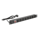 FANTON - Barra 3m 3G1,5 spina S31, 8 prese C13, con interruttore, colore nero