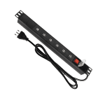 FANTON - Barra 1,8m 3G1,5 spina S17, 6 prese P40, con interruttore e controllo wireless, colore nero