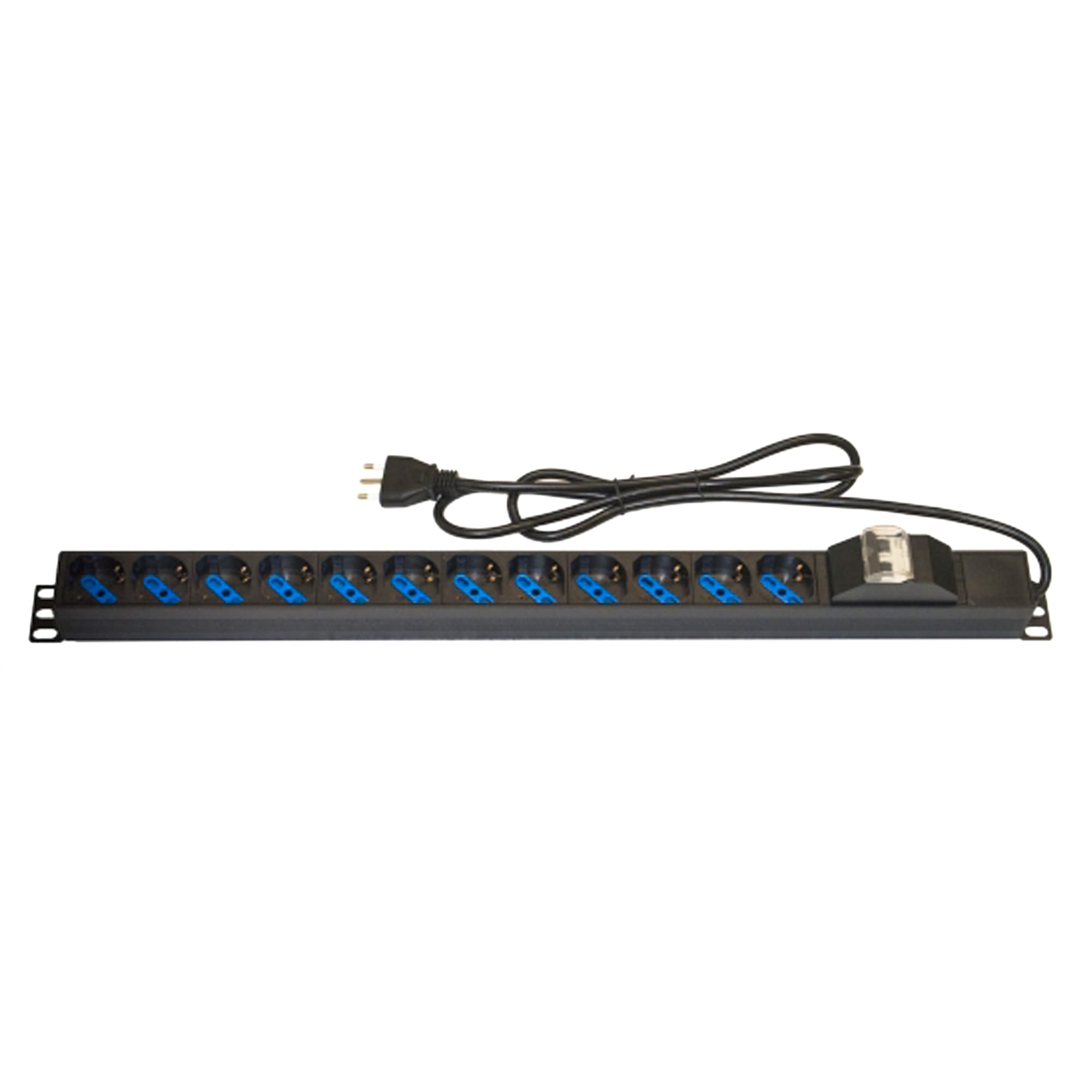 FANTON - Barra verticale 1,8m 3G1,5 spina S17, 12 prese P40, con interruttore magnetotermico, colore nero