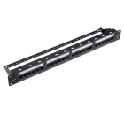 FANTON - Pannello cat.6 UTP 1U 24 porte con fissaggio cavi, colore nero