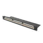 FANTON - Pannello cat.6A UTP 1U 24 porte con fissaggio cavi, colore nero