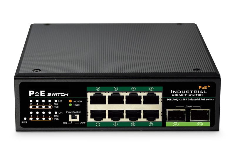 FANTON - Switch industriale 8 porte Gigabit PoE + 2 porte SFP