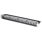 FANTON - Pannello 19" 1U FTP RJ 24 porte prof.130mm vuoto, colore nero
