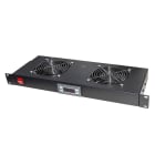 FANTON - Modulo 2 ventole con interruttore e termostato digitale, colore nero