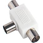 FANTON - Adattatore induttivo schermato da spina 9,5mm a 2 prese 9,5mm, colore bianco
