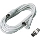 FANTON - Prolunga lineare 3m TV, spina diritta e presa a squadra 9,5mm, colore bianco 36080