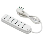 FANTON - Multipresa OMEGA 1,5m 3G1 spina S17, 6 prese P17/11, colore bianco
