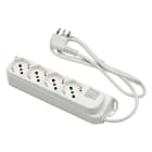 FANTON - Multipresa OMEGA 1,5m 3G1 spina S17, 4 prese P40, con interruttore, colore bianco 40420