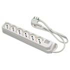 FANTON - Multipresa OMEGA 1,5m 3G1 spina S17, 6 prese P40, con interruttore, colore bianco